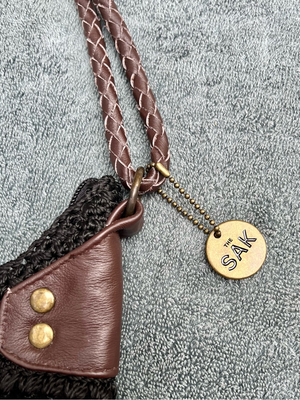 The Sak Black Suede Shoulder Bag with White Star Embroidery - Picture 4 of 8